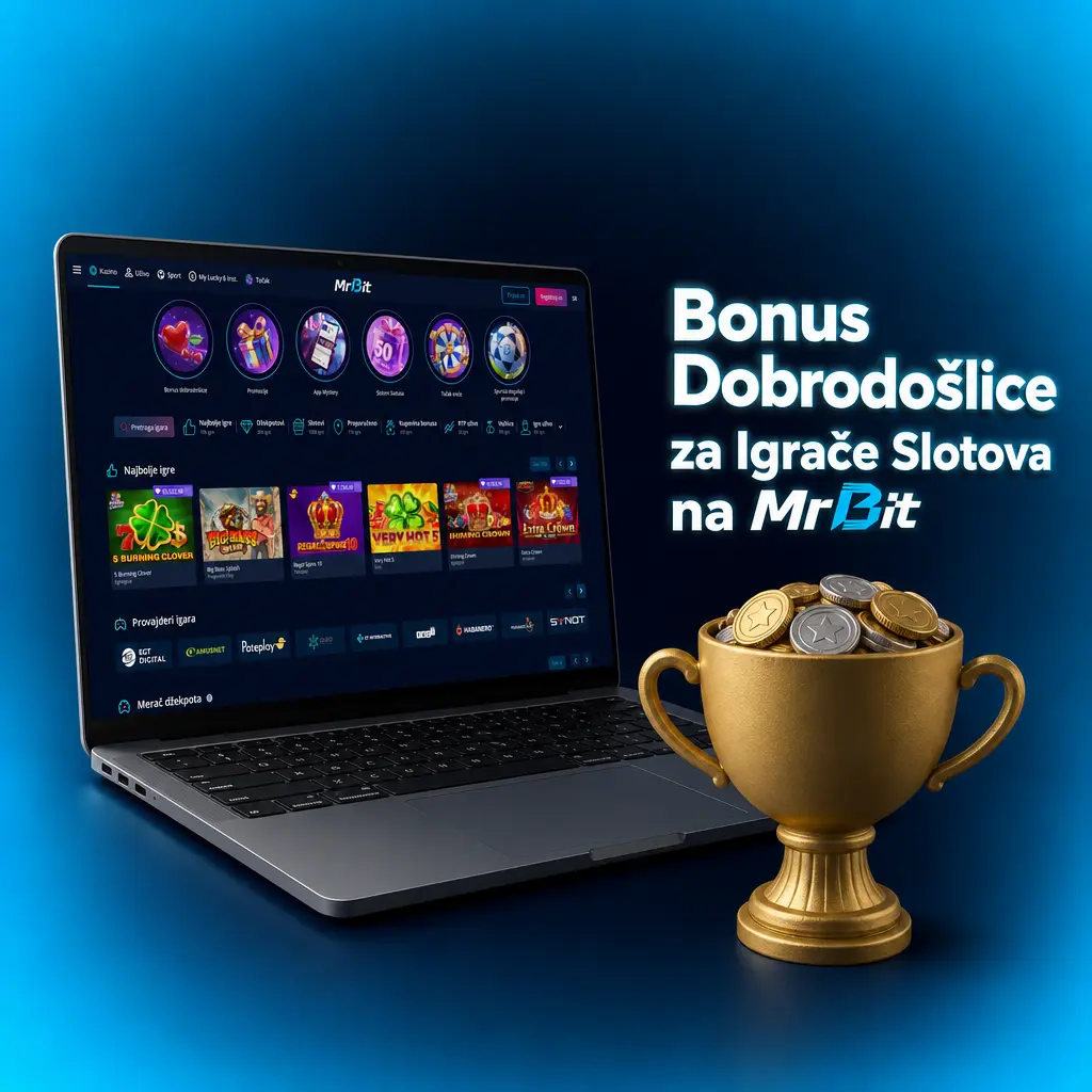 MrBit bonus dobrodošlice: 100% do 100 EUR i 100 Freespins za nove igrače slotova uz minimalnu uplatu od 500 RSD.