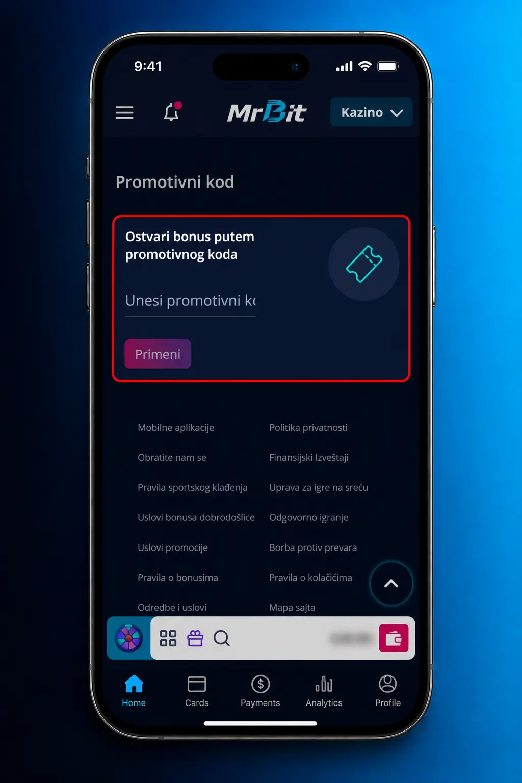 Koraci za aktivaciju MrBit bonusa u Srbiji: registracija, depozit, unos promo koda MRBIT100 i aktivacija bonusa.