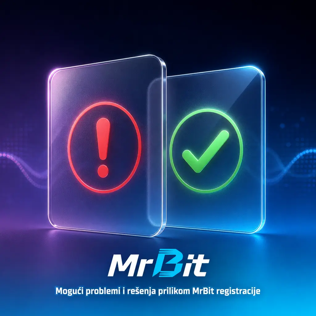 Rešenja za najčešće probleme prilikom MrBit registracije: SMS kod, e-mail potvrda, verifikacija dokumenta i lozinka.