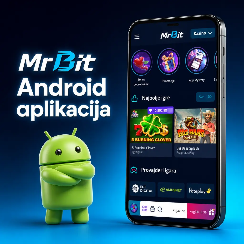 MrBit Android aplikacija za klađenje i kazino igre - besplatno preuzimanje i instalacija na mobilni telefon