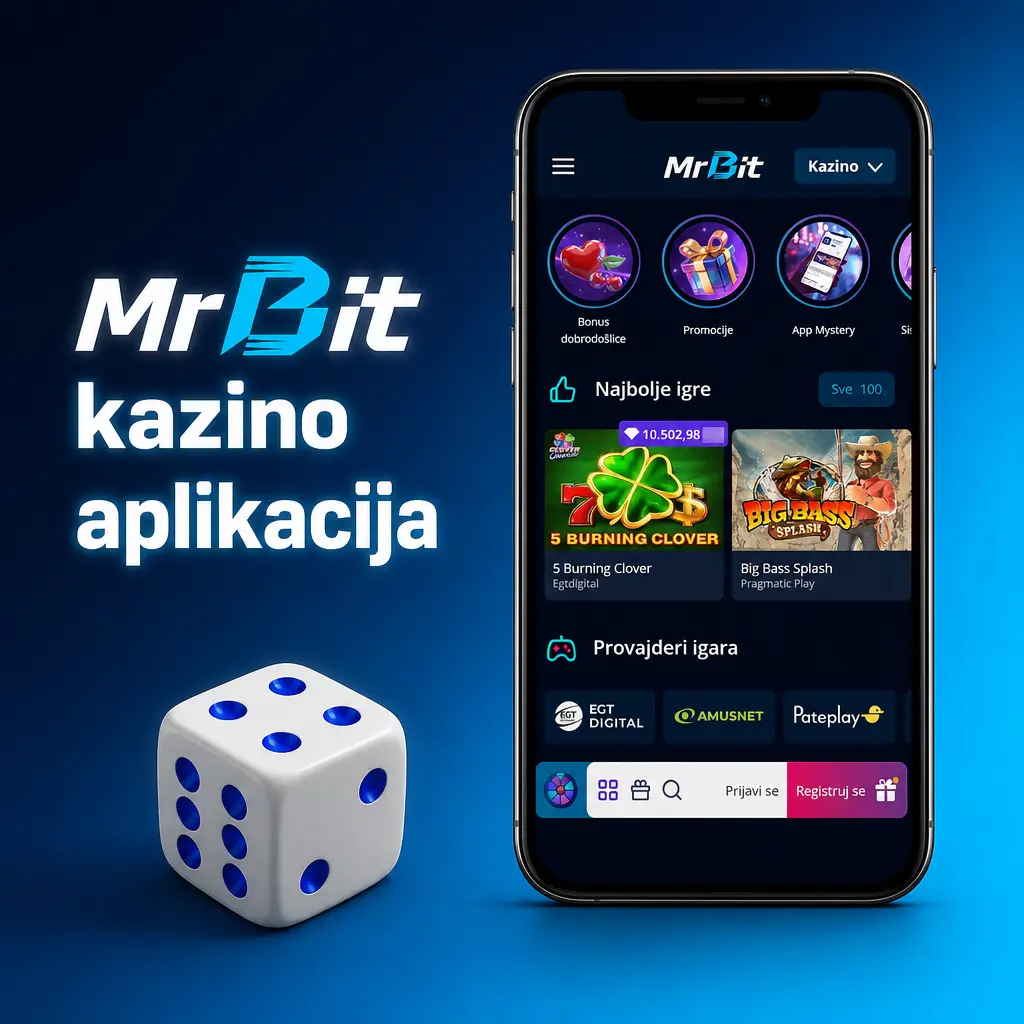MrBit kazino aplikacija sa live stolovima, slotovima i bonusima od Pragmatic Play, EGT, Evolution i NetEnt.