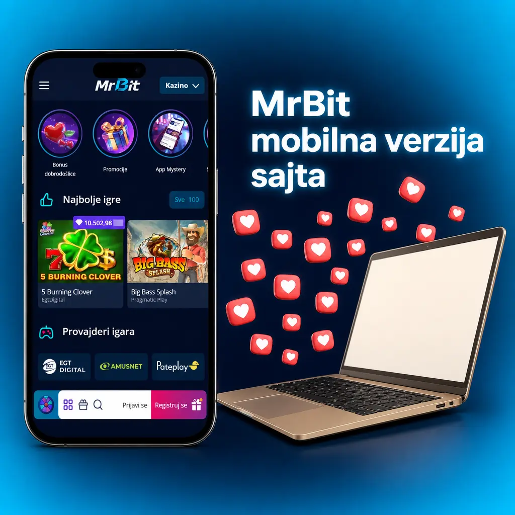 MrBit mobilna verzija sajta za klađenje i kazino igre na telefonu i tabletu