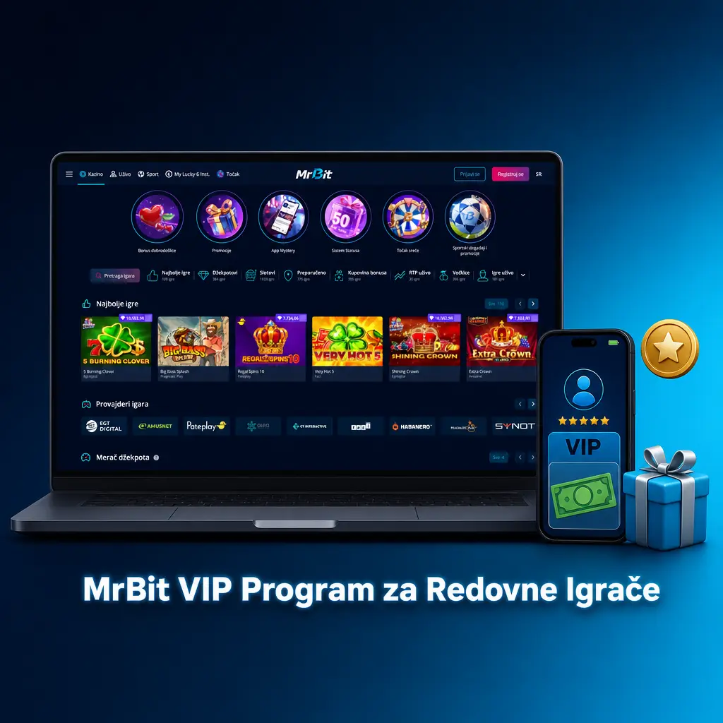 MrBit VIP program – 4 nivoa lojalnosti sa cashback nagradama za redovne igrače na slotovima i stonim igrama.